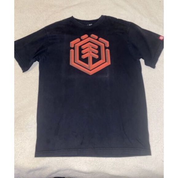 Element Skateboards Mens Black T Shirt Size L Red Logo Graphic - Picture 1 of 5